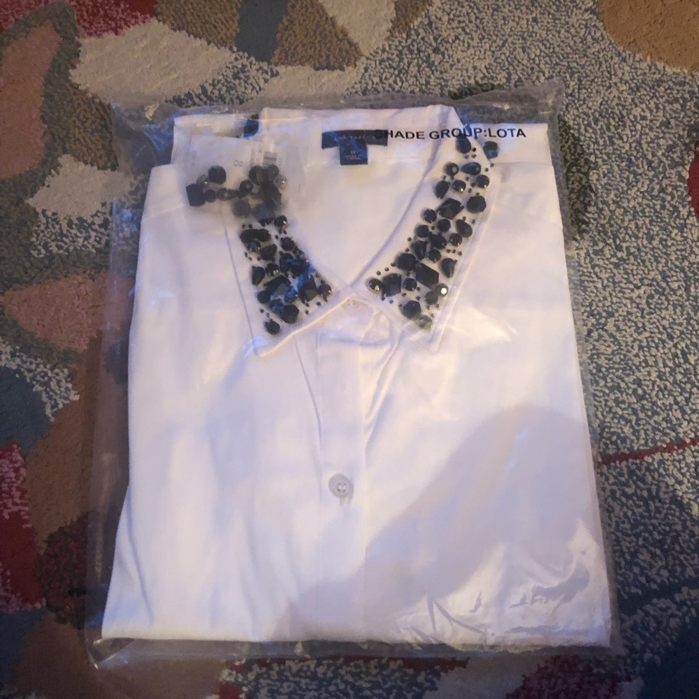 Ann Taylor NEW WITH TAGS jeweled button down